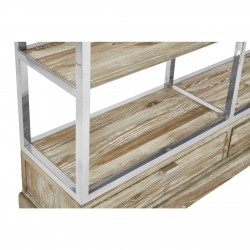 Madison Carved Light Wood and Chrome Finish Display Unit