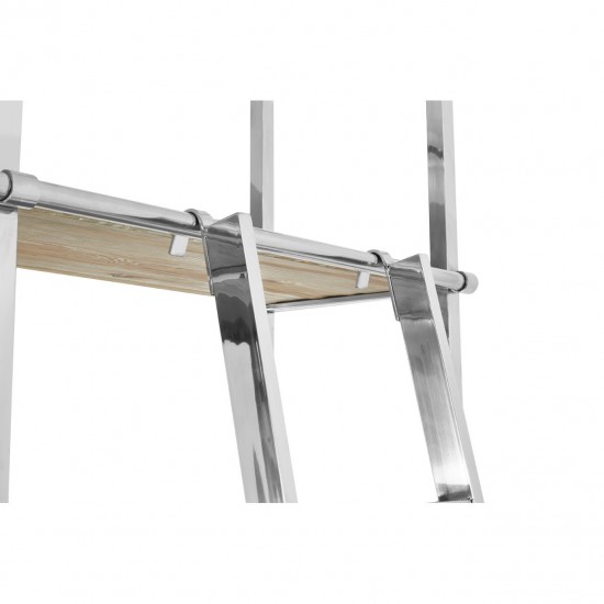 Madison Carved Light Wood and Chrome Finish Display Unit