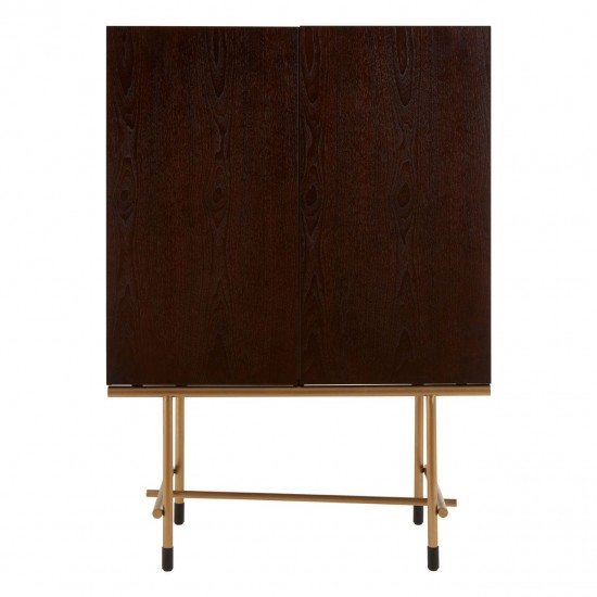 Rogano Luxe Deep Walnut Wine Cabinet