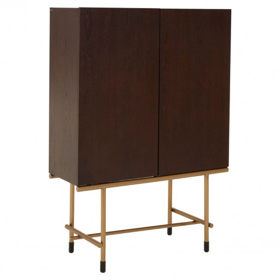 Rogano Luxe Deep Walnut Wine Cabinet