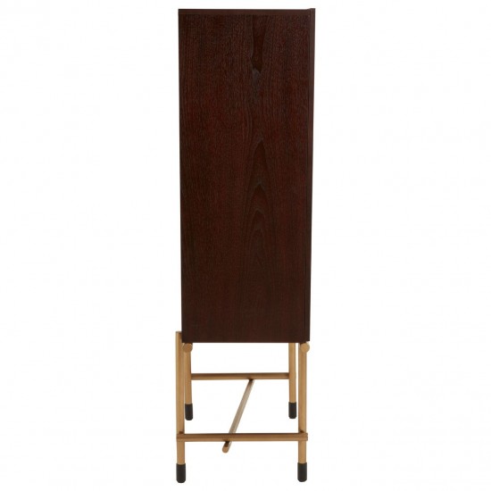 Rogano Luxe Deep Walnut Wine Cabinet