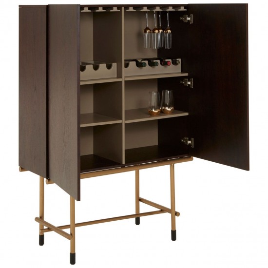 Rogano Luxe Deep Walnut Wine Cabinet