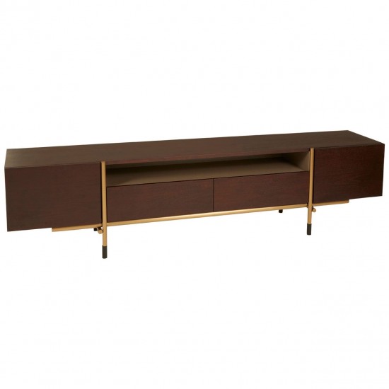 Rogano Luxe Deep Walnut Media Cabinet