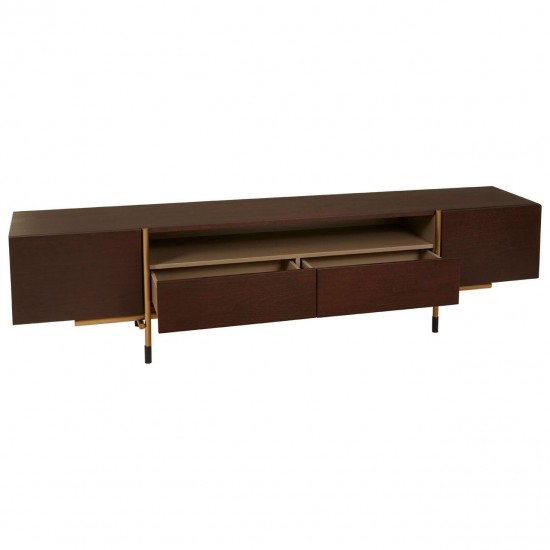 Rogano Luxe Deep Walnut Media Cabinet