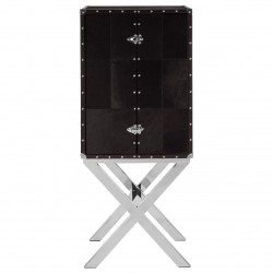 Soho Cow Hide Cross Base Drinks Cabinet