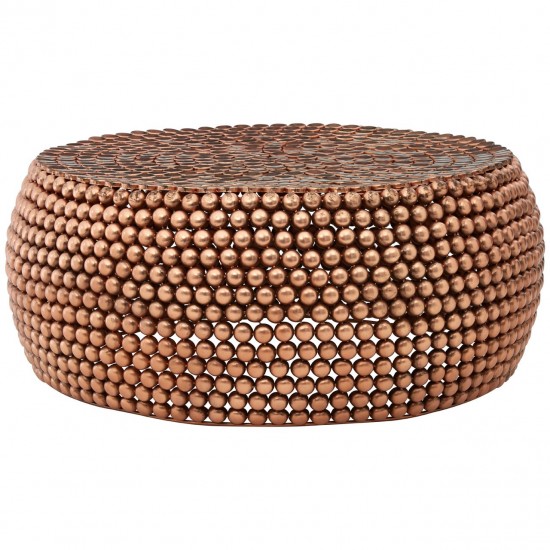 Moura Copper Finish Beaded Coffee Table