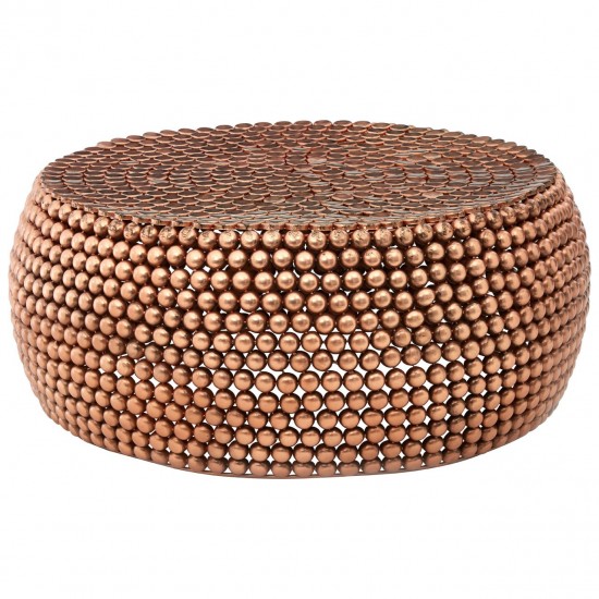 Moura Copper Finish Beaded Coffee Table
