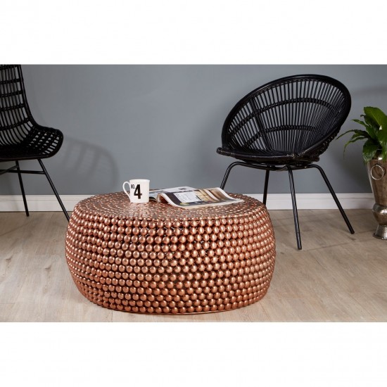 Moura Copper Finish Beaded Coffee Table