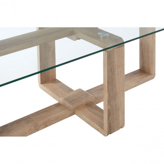 Tribeca Glass And Wood Coffee Table 