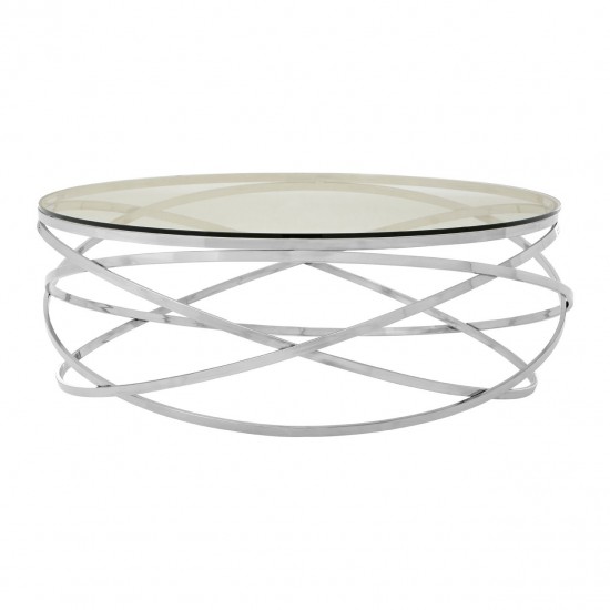 Stratus Silver Finish and Glass Coffee Table 