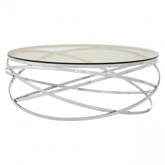 Stratus Silver Finish and Glass Coffee Table 