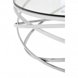 Stratus Silver Finish and Glass Coffee Table 