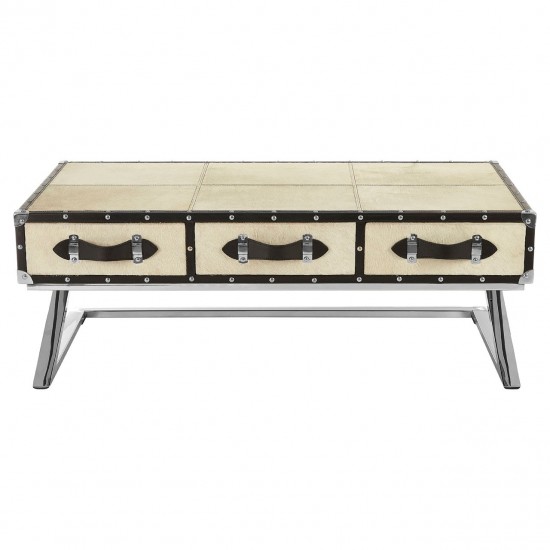 Soho Blond Cow Hide Coffee Table 