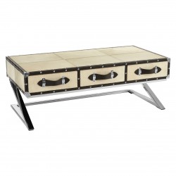 Soho Blond Cow Hide Coffee Table 