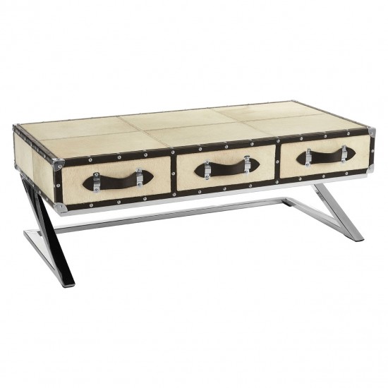 Soho Blond Cow Hide Coffee Table 