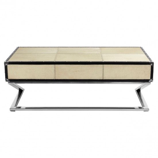 Soho Blond Cow Hide Coffee Table 