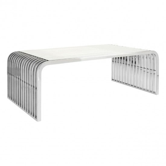 Lexington Slatted Silver Finish Coffee Table 