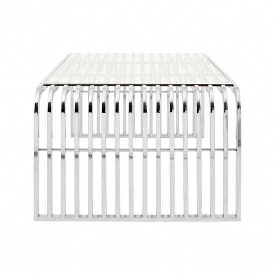 Lexington Slatted Silver Finish Coffee Table 