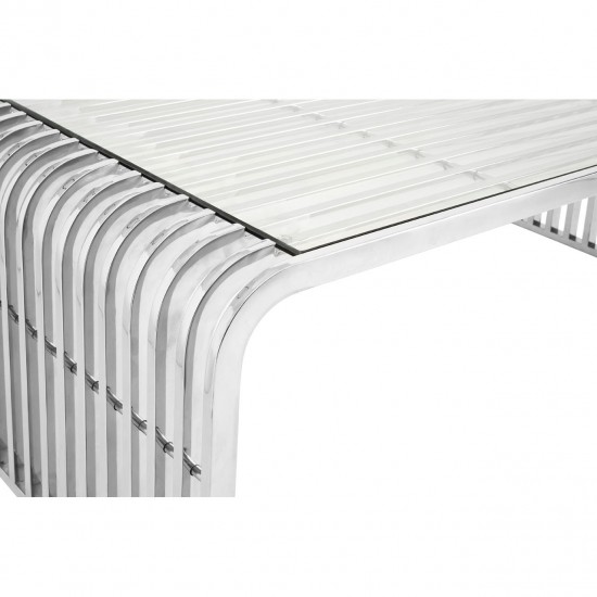 Lexington Slatted Silver Finish Coffee Table 