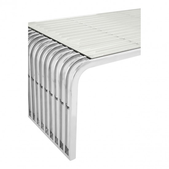 Lexington Slatted Silver Finish Coffee Table 