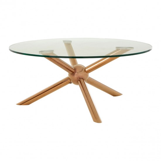 Gatsby Round Rose Gold Finish Coffee Table 