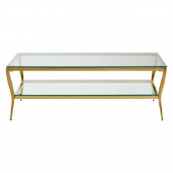 Eclectic Gold And Glass Coffee Table 