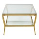Eclectic Gold And Glass Coffee Table 