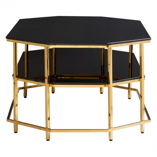 Eclectic Gold And Black Coffee Table 