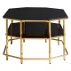 Eclectic Gold And Black Coffee Table 