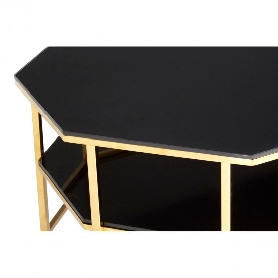 Eclectic Gold And Black Coffee Table 