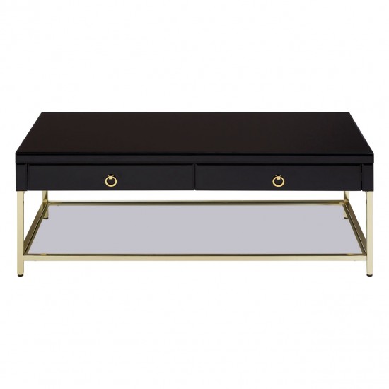 Brach Black and Gold Finish Coffee Table 
