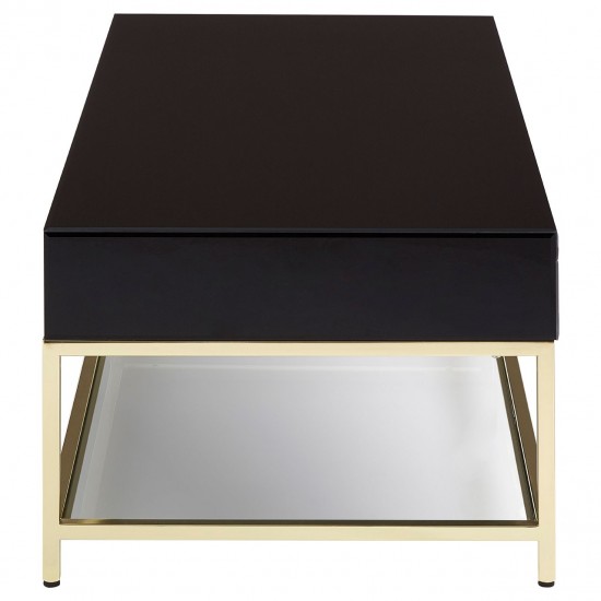 Brach Black and Gold Finish Coffee Table 