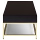 Brach Black and Gold Finish Coffee Table 