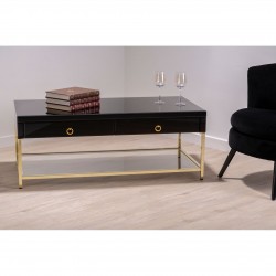 Brach Black and Gold Finish Coffee Table 