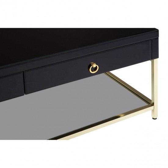 Brach Black and Gold Finish Coffee Table 