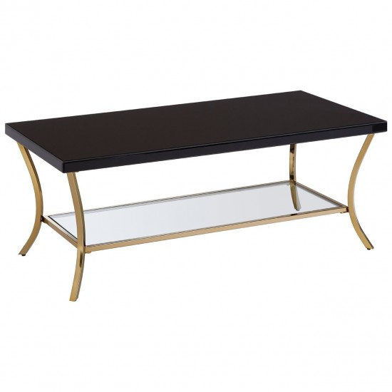 Brach 11 Black and Gold Finish Coffee Table
