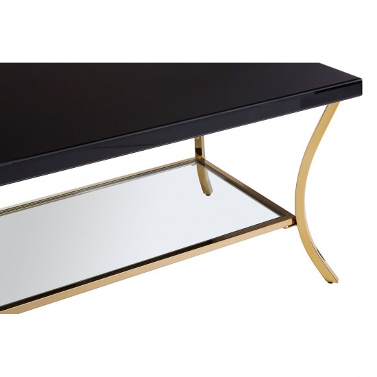 Brach 11 Black and Gold Finish Coffee Table