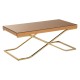 Kingston Brown Glass and Gold Finish Coffee Table