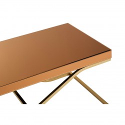 Kingston Brown Glass and Gold Finish Coffee Table