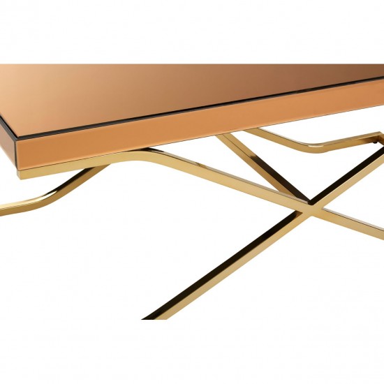 Kingston Brown Glass and Gold Finish Coffee Table