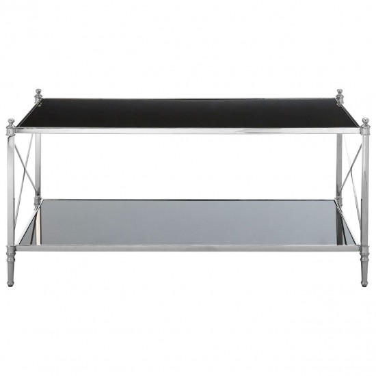 Ascot Chrome And Black Glass Coffee Table 