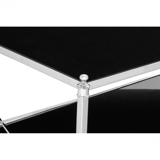 Ascot Chrome And Black Glass Coffee Table 