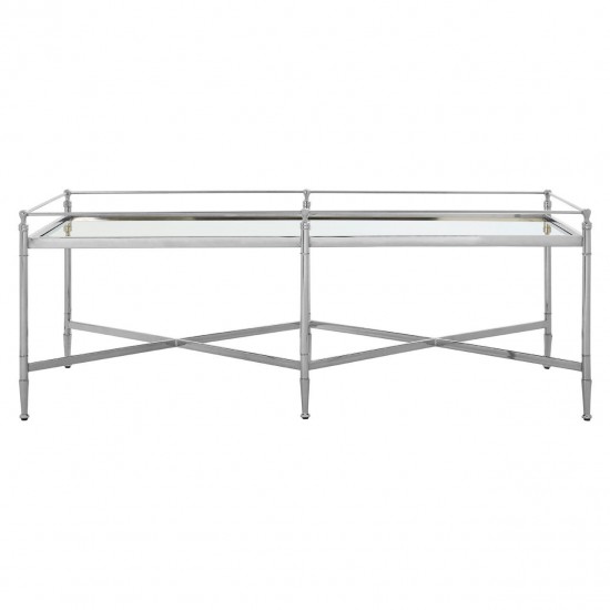Ashbury Silver And Mirrored Glass Finish Coffee Table