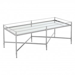 Ashbury Silver And Mirrored Glass Finish Coffee Table
