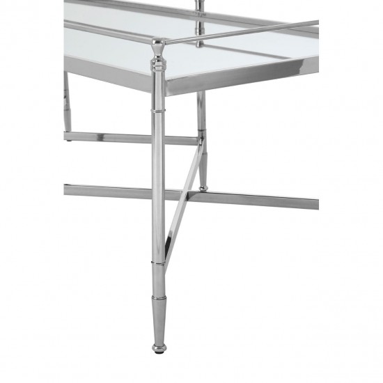 Ashbury Silver And Mirrored Glass Finish Coffee Table