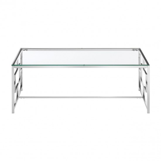 Stratus Chrome Finish Rectangle Base CoffeeTable