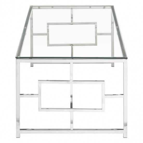 Stratus Chrome Finish Rectangle Base CoffeeTable