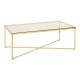 Stratus Gold Finish Cross Base Coffee Table
