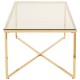 Stratus Gold Finish Cross Base Coffee Table