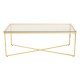 Stratus Gold Finish Cross Base Coffee Table